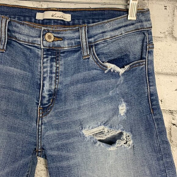 KanCan Estilo Jorts Distressed Denim Bermuda Jean Shorts - Picture 2 of 8